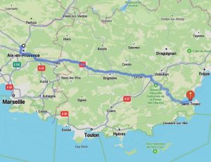 Get From Aix-en-Provence To Saint-Tropez Map